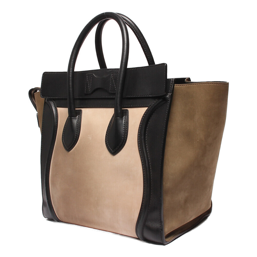 Celine beige tricolor Tote Luggage brown black
